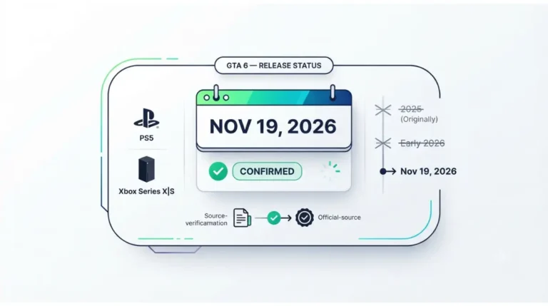 GTA 6 delay current release status showing November 19 2026 for PS5 and Xbox Series X|S