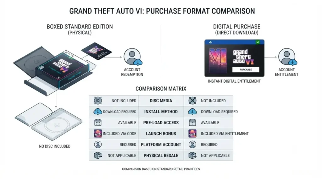 GTA 6 physical code-in-box versus digital purchase comparison