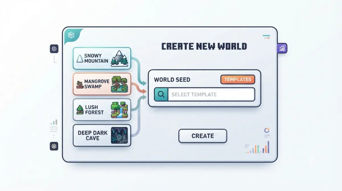 Bedrock Seed templates shown in the Minecraft Create New World screen