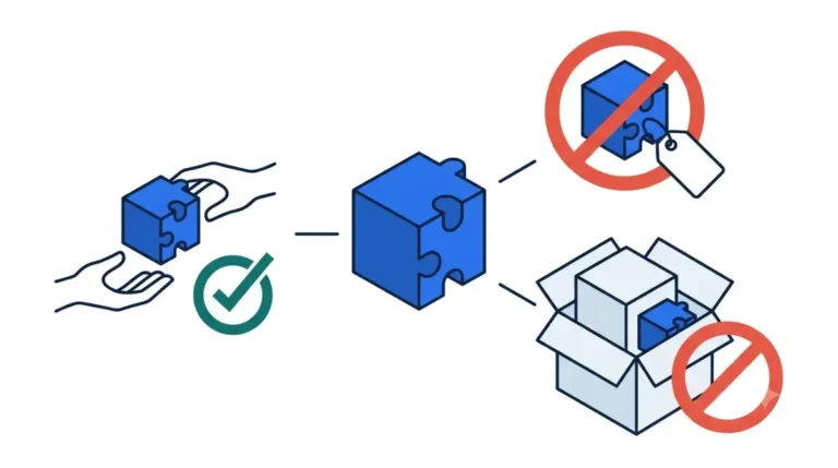 Minecraft EULA illustration showing an original mod being shared, while selling the mod and distributing a game-and-mod bundle are crossed out.