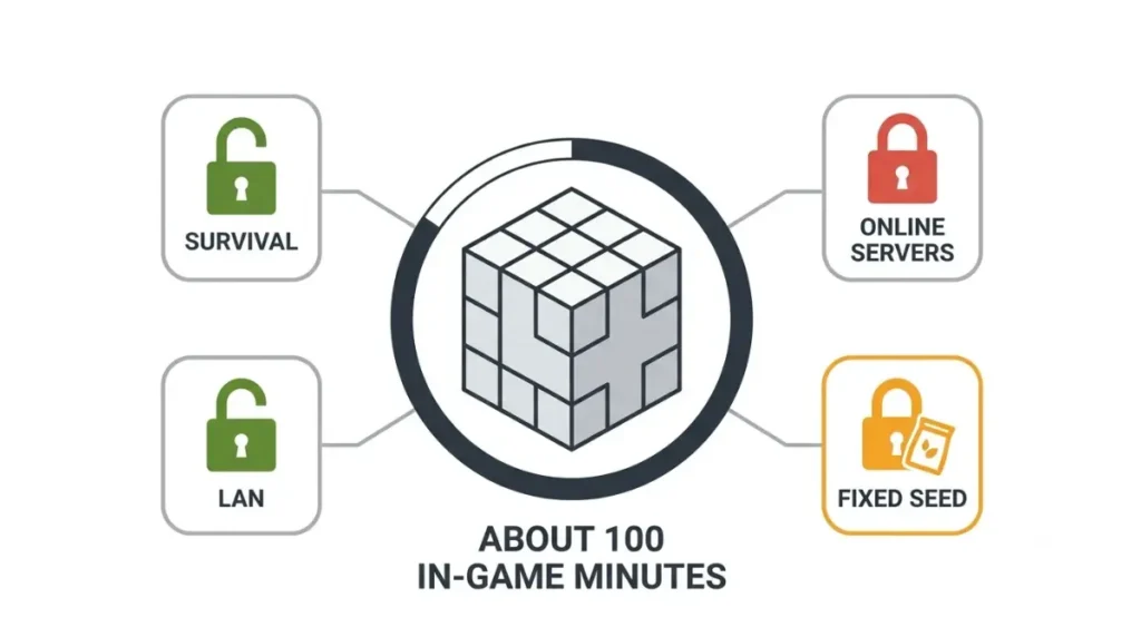 Minecraft Seeds and free trial limits: Survival mode, LAN access, fixed seed, and online server restrictions