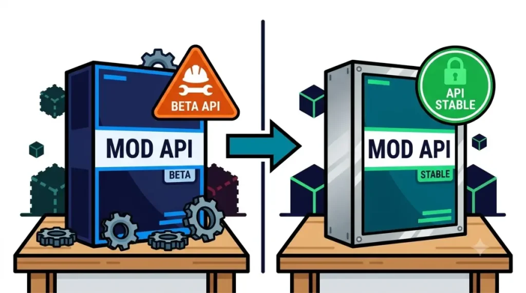 NeoForge mod API changing during beta and becoming stable after the beta label is removed.